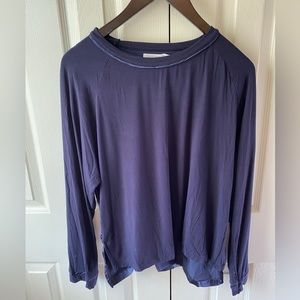 mer|sea Navy Mixed Media Long Sleeve Crew Neck Long Sleeve Top SZ XL